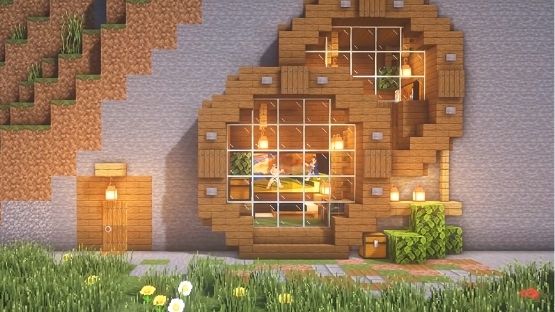 Casas de Minecraft fáciles en el interior de una montaña
